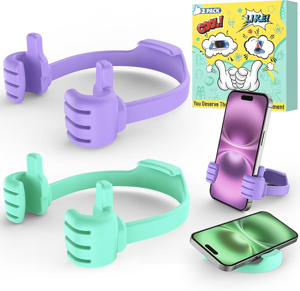 Stocking Stuffers for Teens Girls Boys: 2 Pack Thumbs Up Lazy Cell Phone Stand Hand Holder Funny ... | Amazon (US)