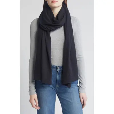 Nordstrom Transitional Knit Travel Wrap in Black Rock Heather at Nordstrom | Nordstrom