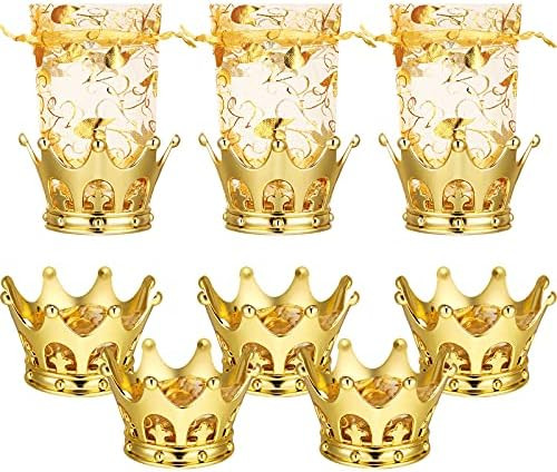 Gold Fillable Crown Goblet with Pouch for Candy Chocolate Cake Dessert Storage (8 Pieces) | Amazon (US)