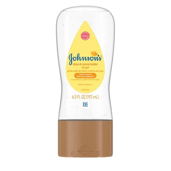 Johnson's Baby Body Moisturizing Oil Gel with Shea & Cocoa Butter, Nourishes, 6.5 fl oz | Walmart (US)