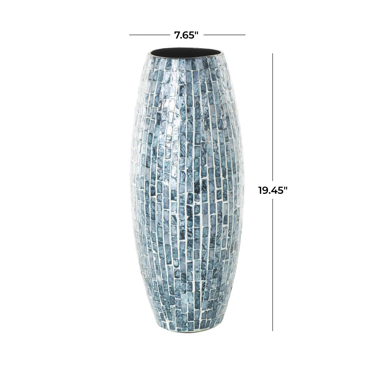 Corneisha Blue Mother of Pearl Shell Handmade Mosaic Inspired Decorative Blue Vase | Wayfair North America
