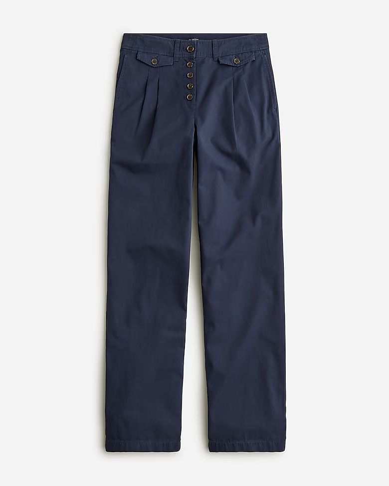 Pleated button-front pant in chino | J.Crew US