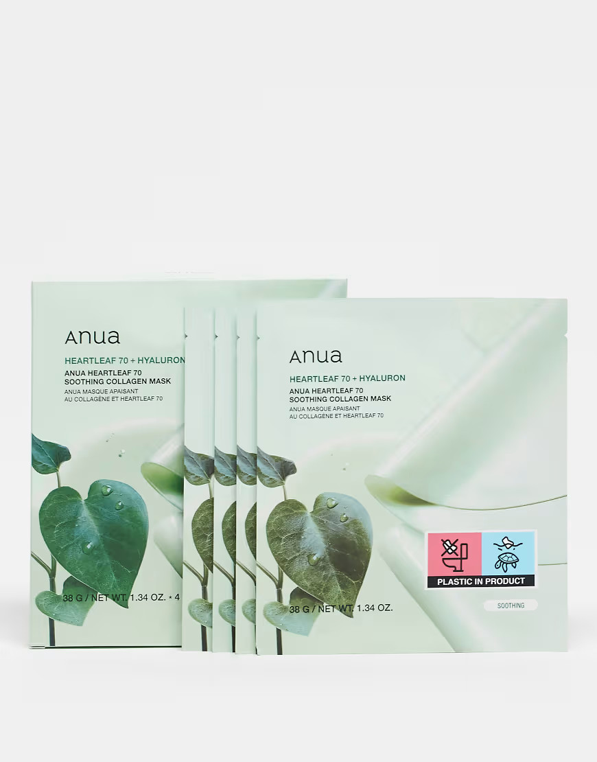 Anua Heartleaf 70 Soothing Collagen Mask x4 Sheets-No colour | ASOS (Global)