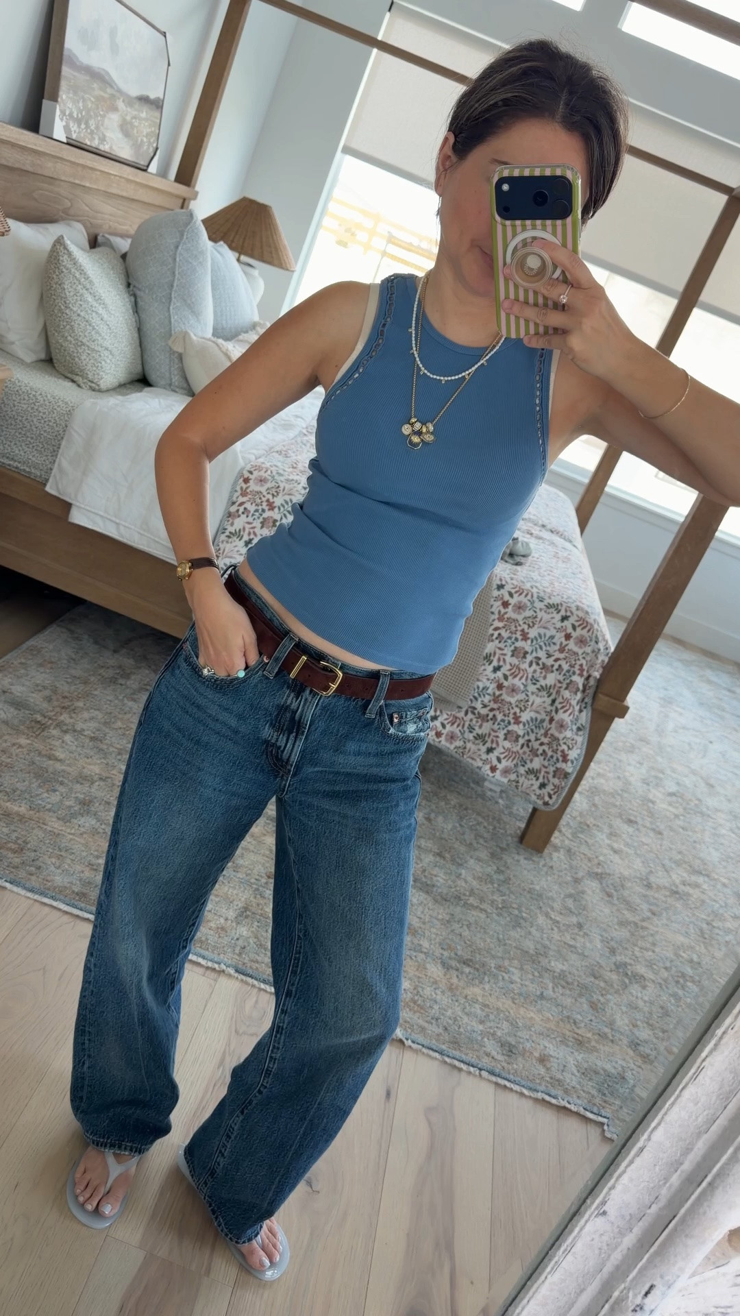 Low rise jeans that are petite friendly (25 r ) I’m 5ft2 tank top xsmall

#LTKmomlife #LTKPetite