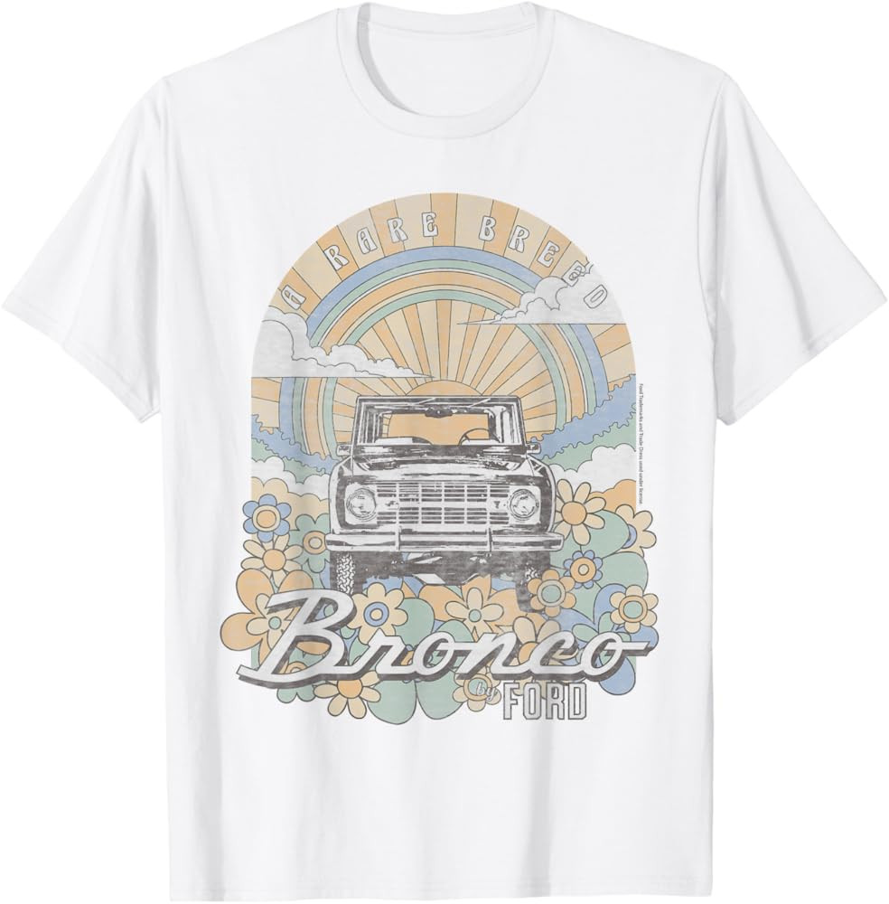 Ford - Bronco A Rare Breed Retro Flowers And Sun T-Shirt | Amazon (US)