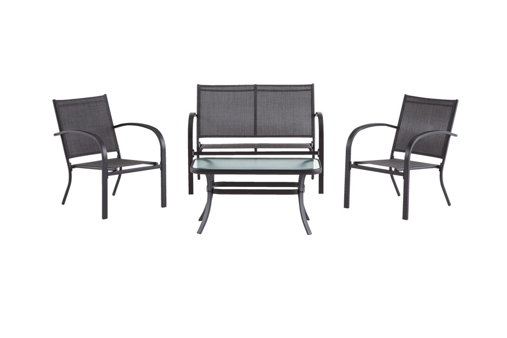 For Living Sling Outdoor/Patio Conversation Set w/Tempered Glass Tabletop, 4-pc#399-4002-4 | Canadian Tire