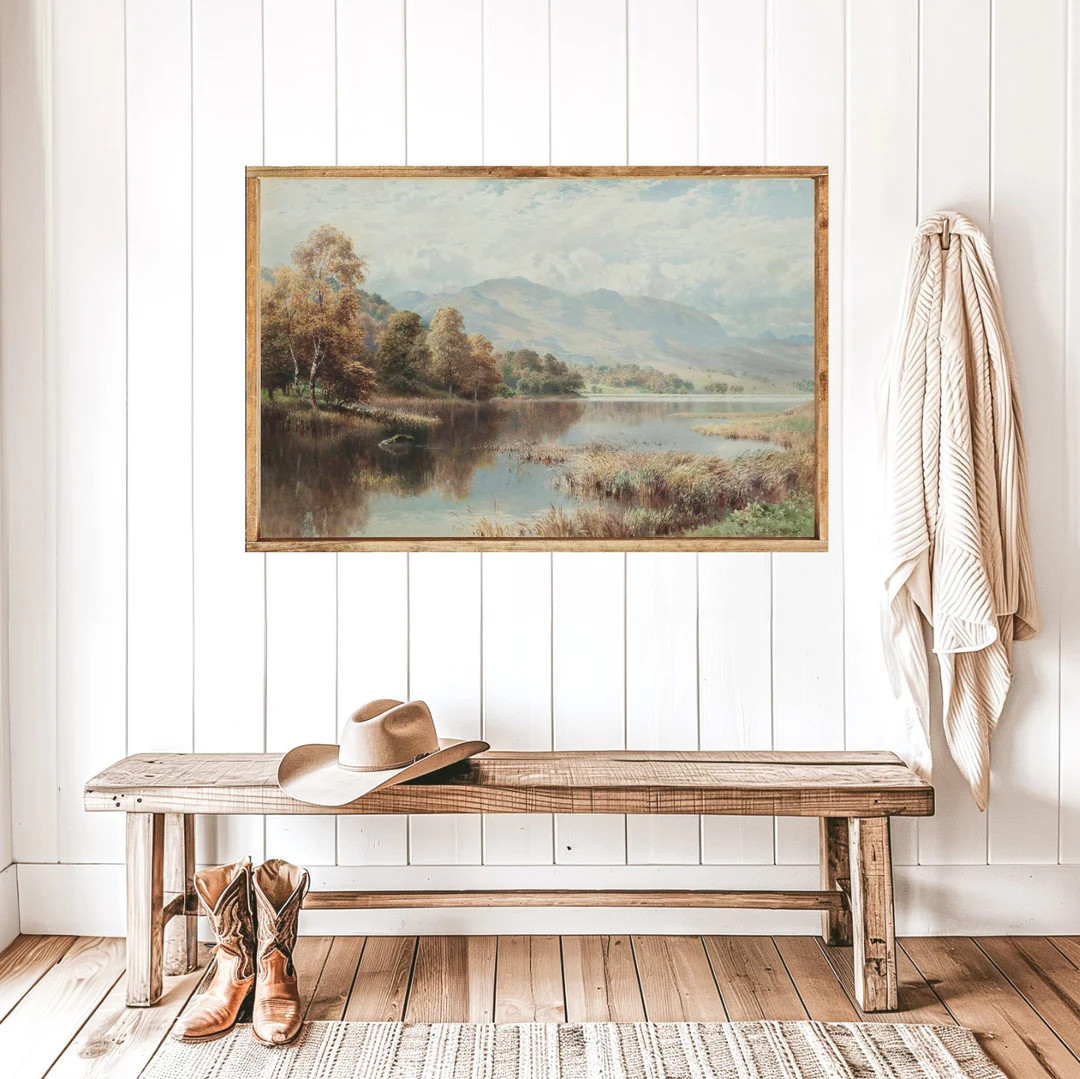 Fall River Landscape Canvas Printed Sign - Etsy | Etsy (US)