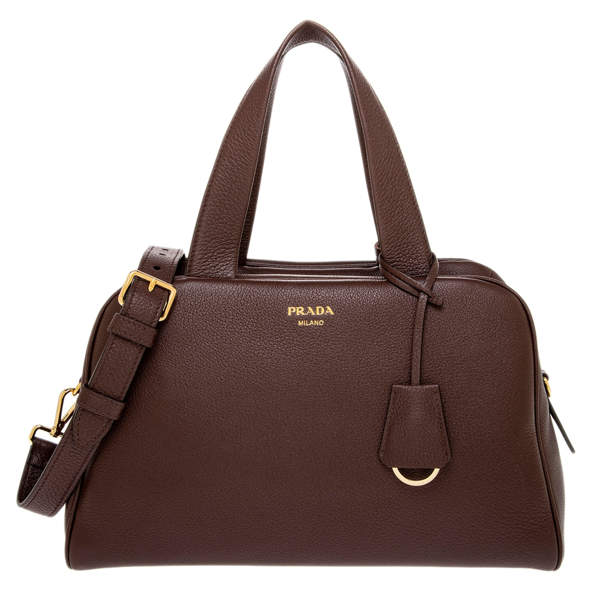 Prada Large Top Handle Bag - Burgundy | Overstock