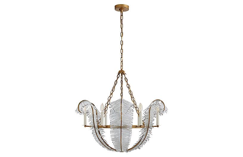 Calais 34" Chandelier, Gilded Iron | One Kings Lane