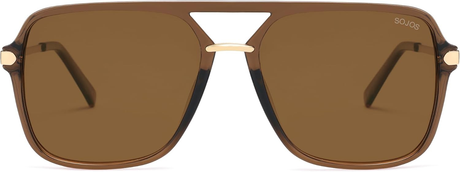 SOJOS Aviator Sunglasses for Women & Men, Square, Polarized Lens, SJ2229 | Amazon (US)