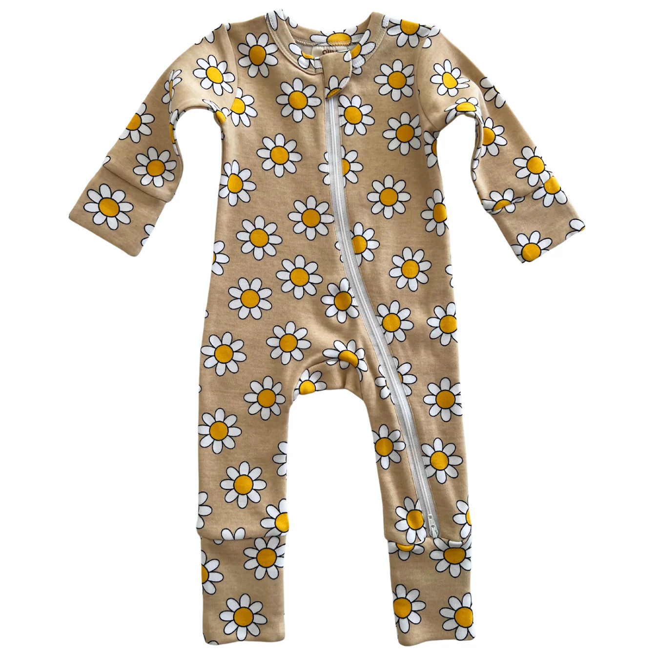 Daisy Pop Biscotti / Organic 2-Way Zip Romper | SpearmintLOVE