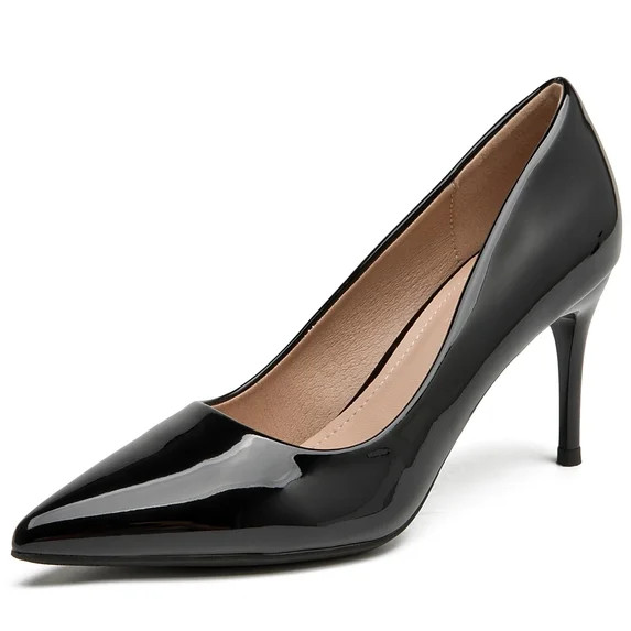 DADAWEN Women's Pumps Stiletto Heels Pointed Toe Black Wedding Dressy Shoes 10 US | Walmart (US)