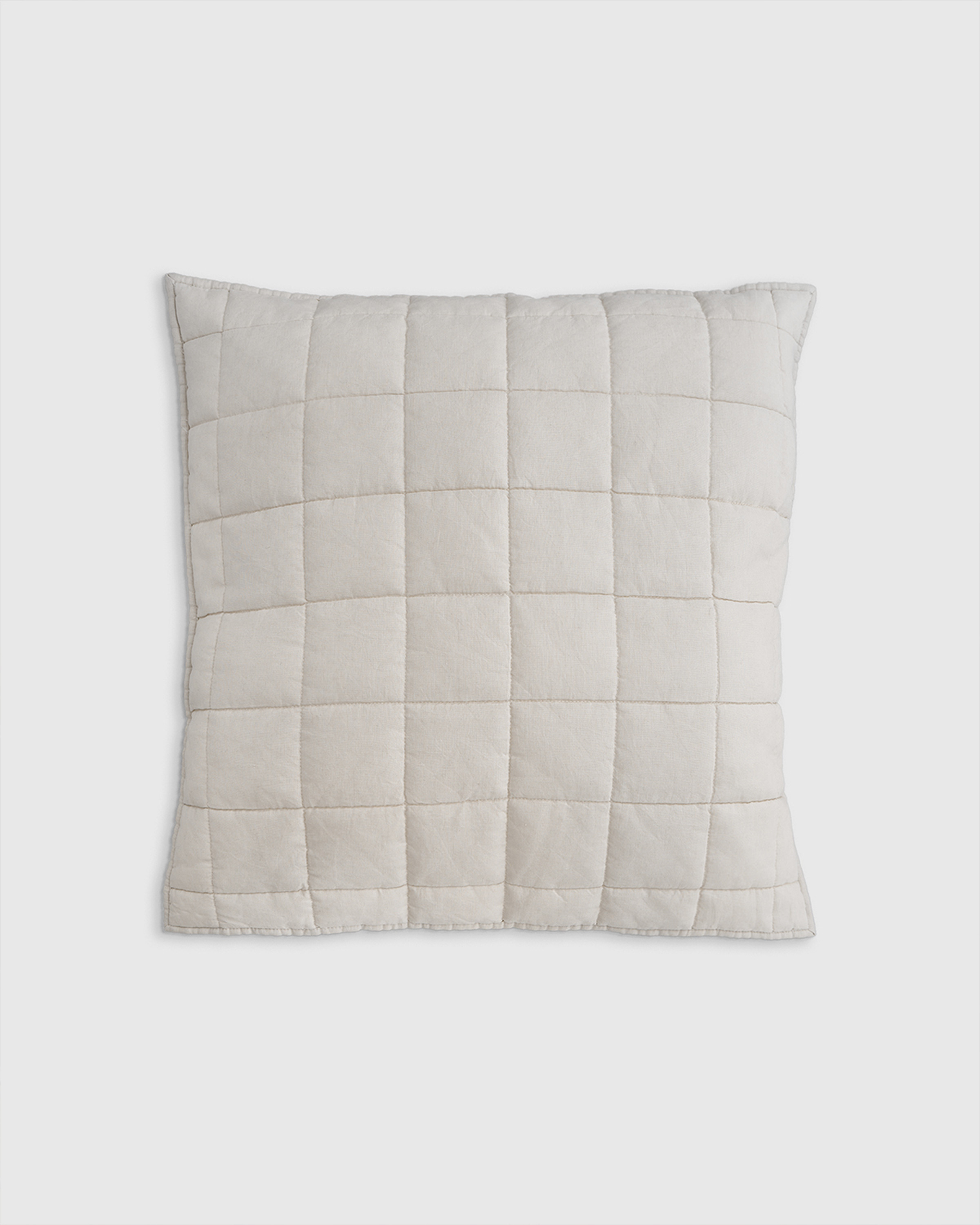 Quince | European Linen Box Quilted Euro Sham in Sand, Size Euro | Quince
