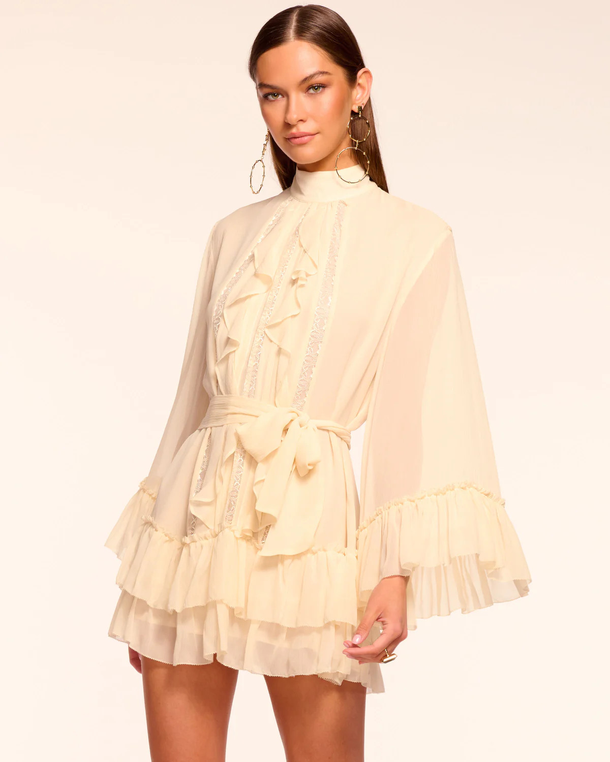Claudia Silk Chiffon Ruffle Tiered Mini Dress | Ramy Brook