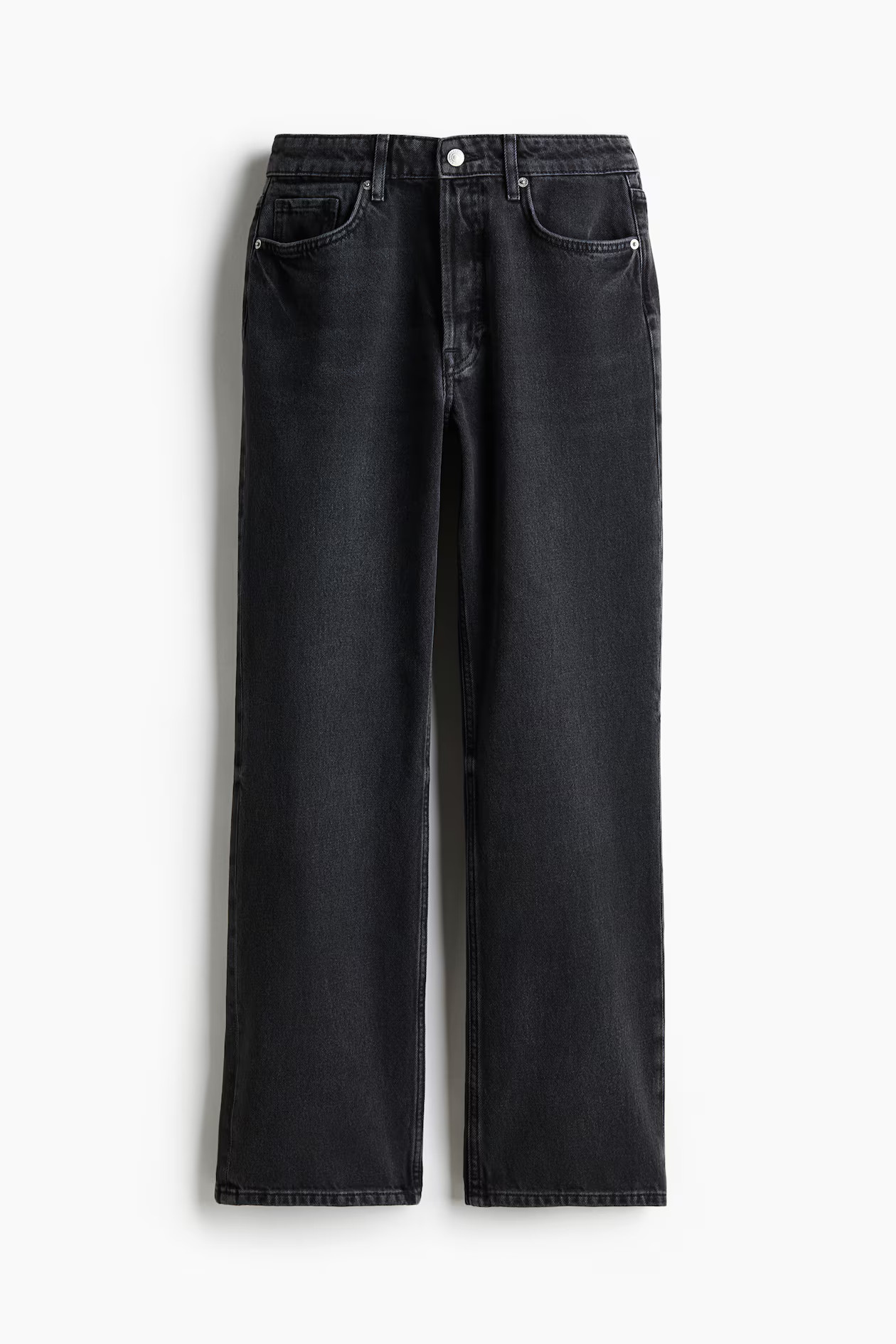 Straight Regular Jeans - Negro - MUJER | H&M ES | H&M (FR, IT, ES, PT, BE)