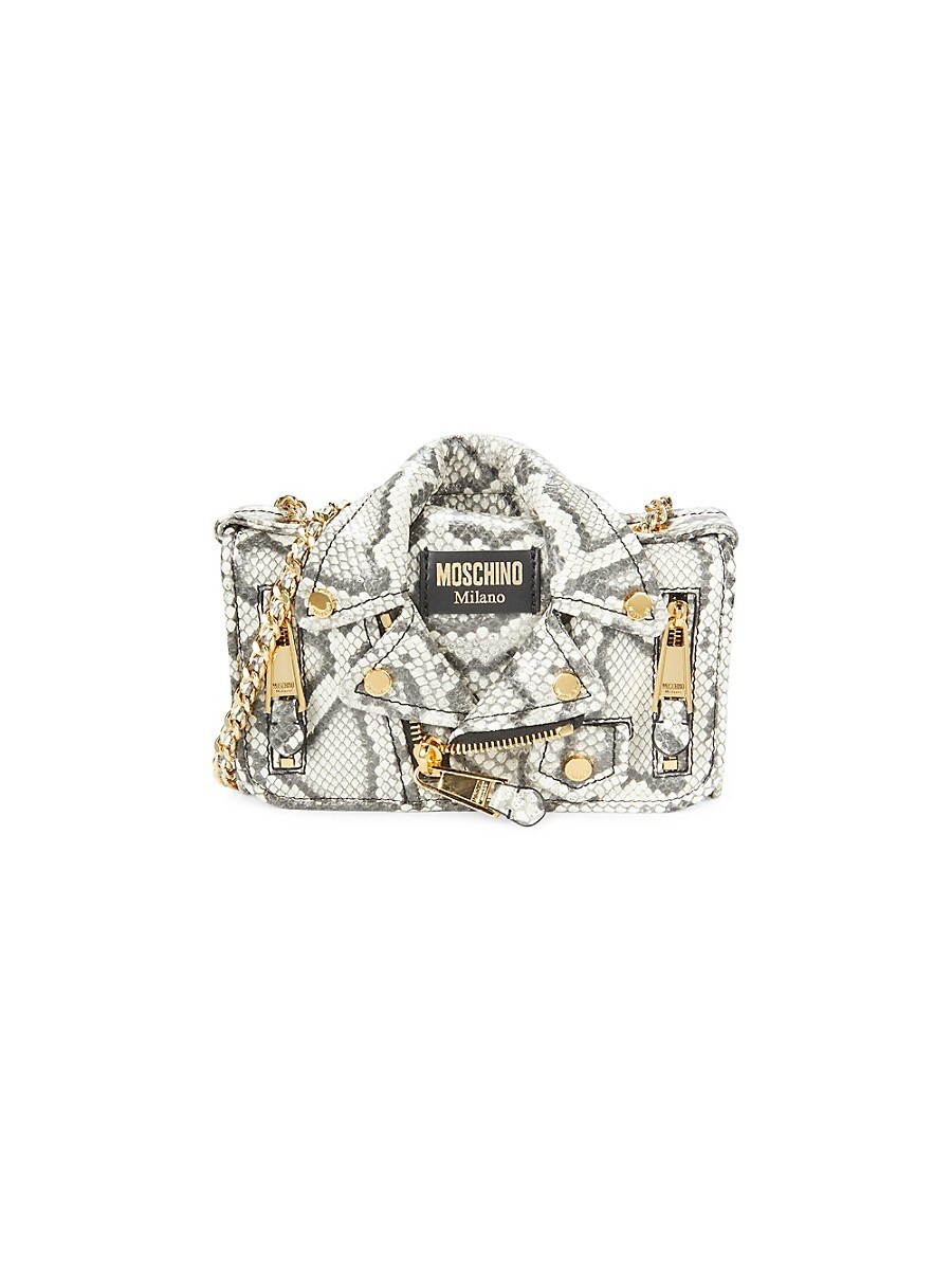 Moschino Women's Snakeskin-Embossed Leather Shoulder Bag - Fantasy White | Saks Fifth Avenue OFF 5TH