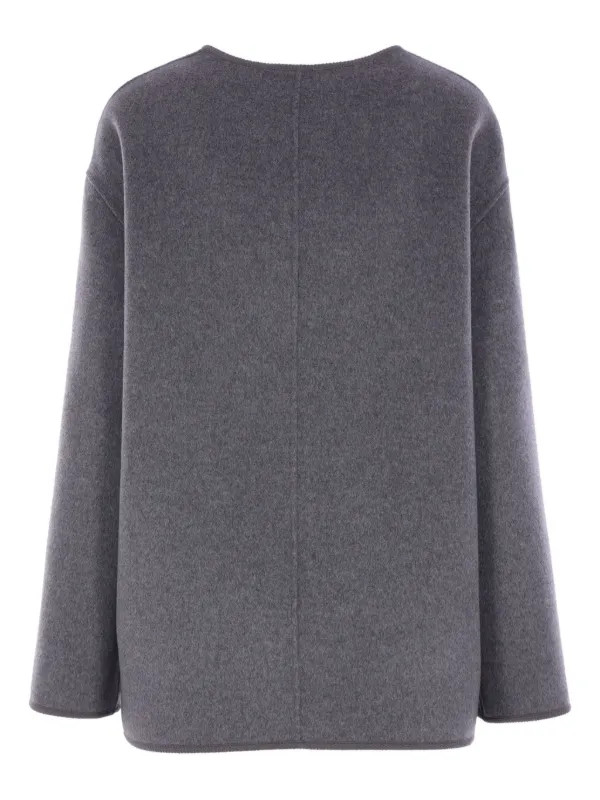 Róhe embroidered-trim crew-neck Jacket | Grey | FARFETCH IE | Farfetch Global