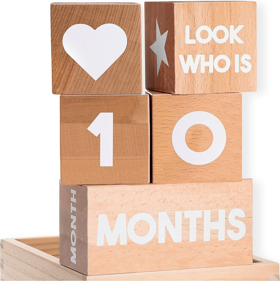 Baby Monthly Milestone Blocks — Cute Nursery Decor — Lovely Newborn Photography Props — Bab... | Amazon (US)