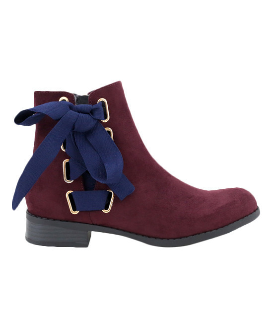 Olivia Miller Women's Casual boots BURGUNDY - Burgundy Elmhurst Ankle Boot - Women | Zulily