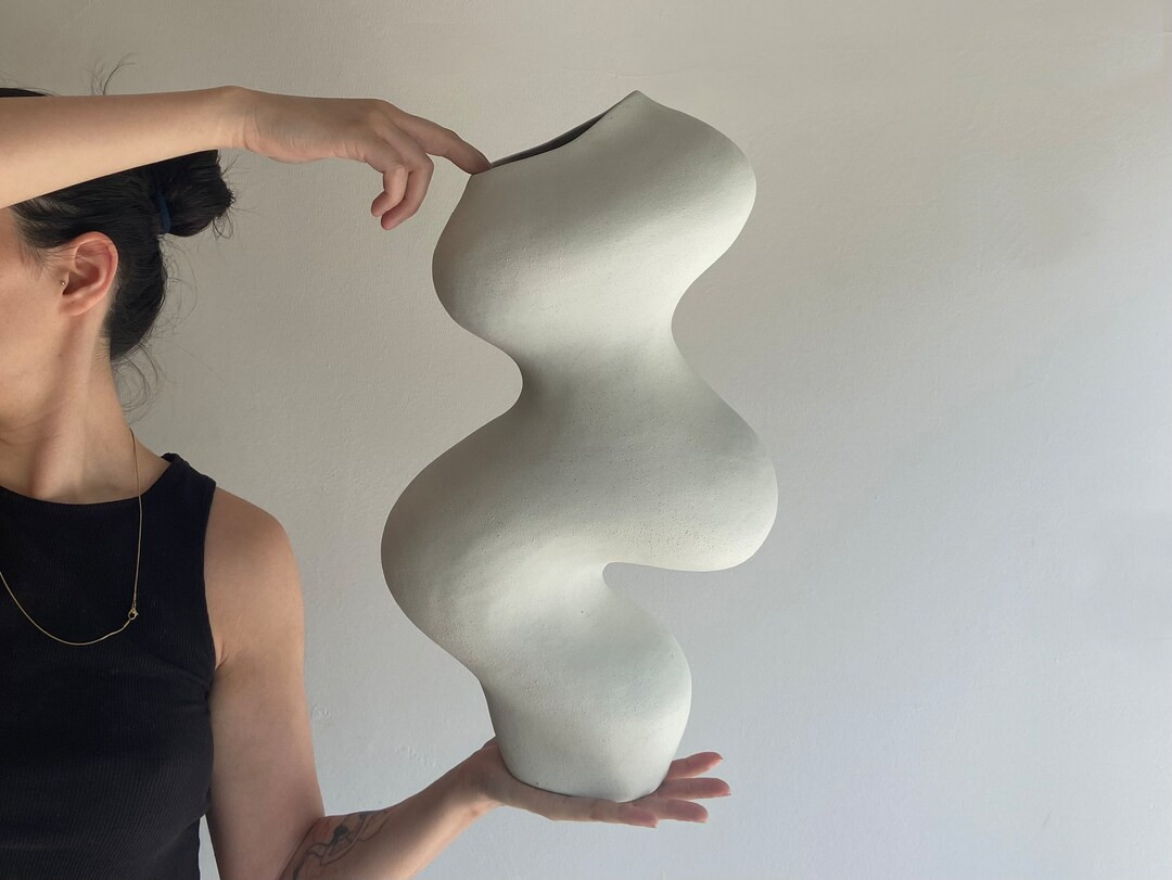 Handmade Ceramic Sculpture Vase, Modern Vase, White Ceramic Vase, Abstract Vessel, Unique Ceramic... | Etsy (US)