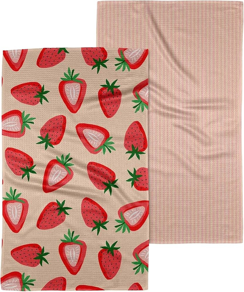 GEOMETRY Spring Kitchen Towels - Quick Dry Microfiber Cloth Spring & Summer Dish Towels for Kitch... | Amazon (US)