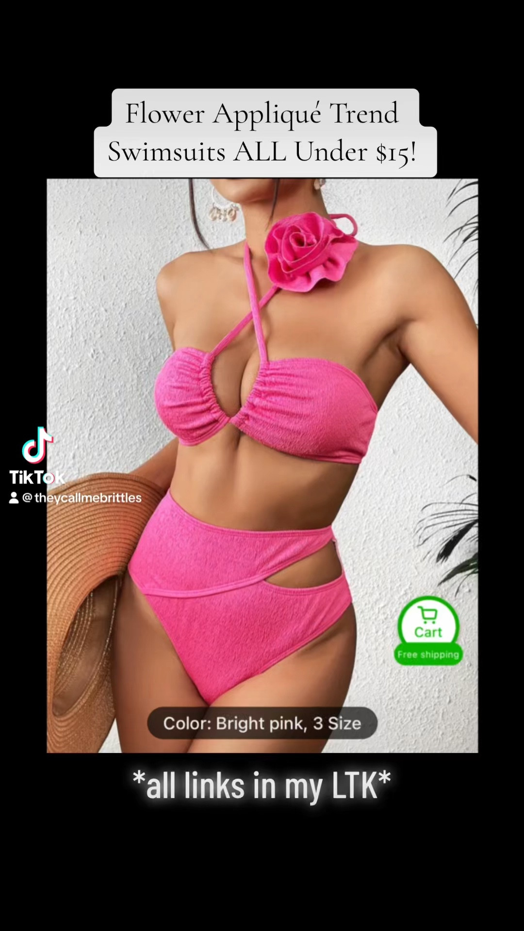 Flower Appliqué Swimwear Trend for under $15?! #swimwear #bikinis #temu #affordbalefashion