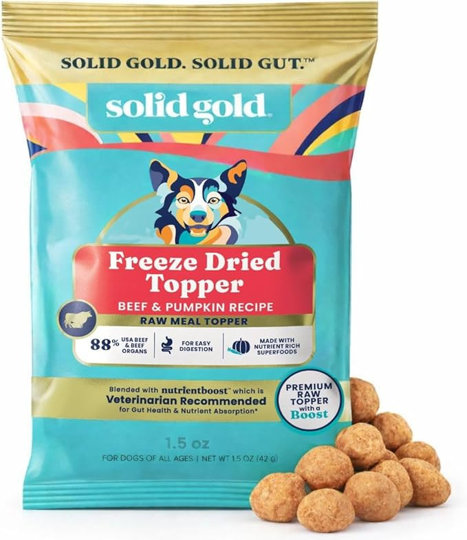 Solid Gold Freeze Dried Dog Food - W/Real Beef, Pumpkin & Superfoods - Freeze Dried Raw Dog Food ... | Amazon (US)