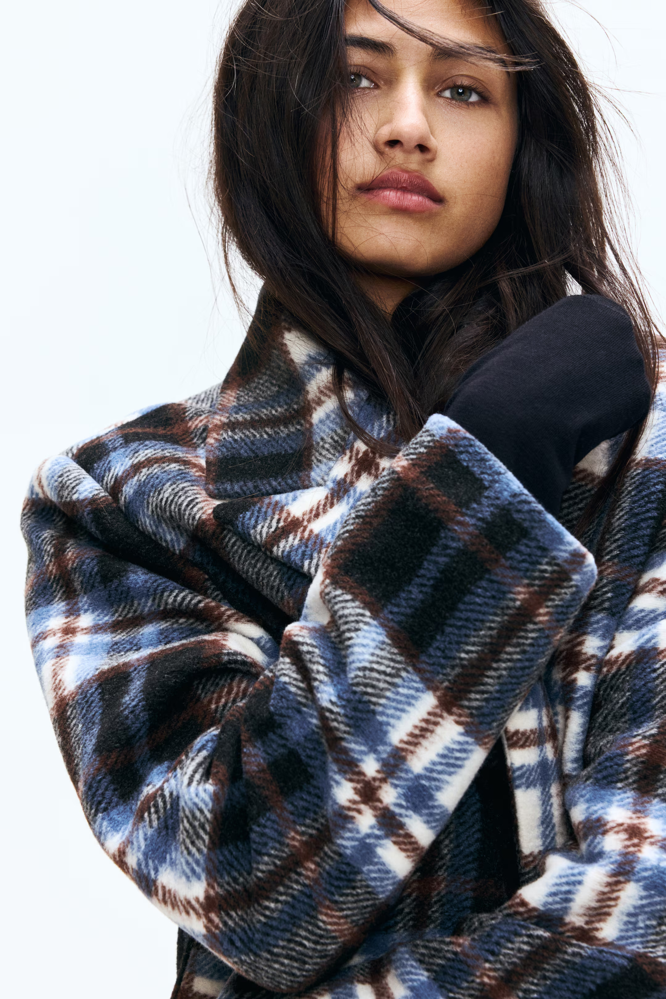 Single-Breasted Coat - Dark gray/plaid - Ladies | H&M US | H&M (US + CA)