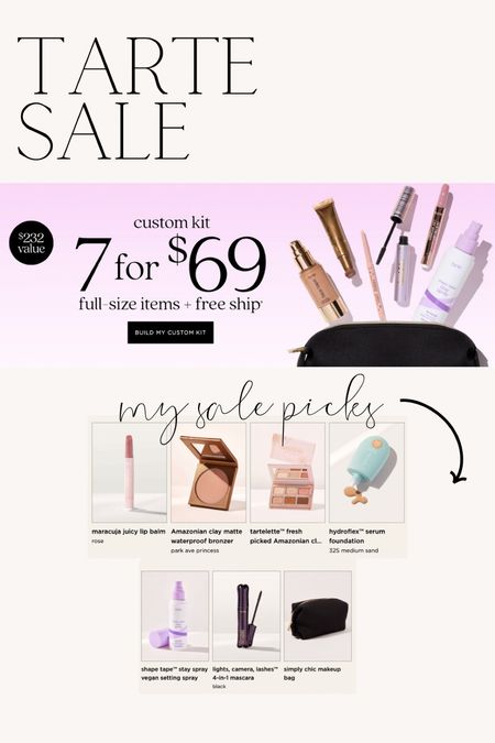 TARTE SALE 💄 Don’t pass up this deal to get 7 full-size (!!) items for only $69 + free shipping! This is the perfect time to stock up on your must-haves for summer ✨👏

#LTKSaleAlert #LTKBeauty #LTKStyleTip
