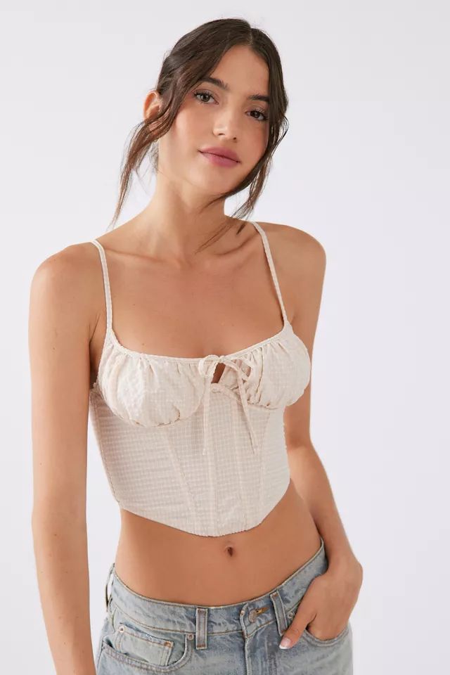 Out From Under Devon Seersucker Corset | Urban Outfitters (US and RoW)