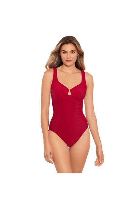 Miraclesuit Women's Must Haves Escape Slimming Underwire One Piece Swimsuit | Lands' End (US)