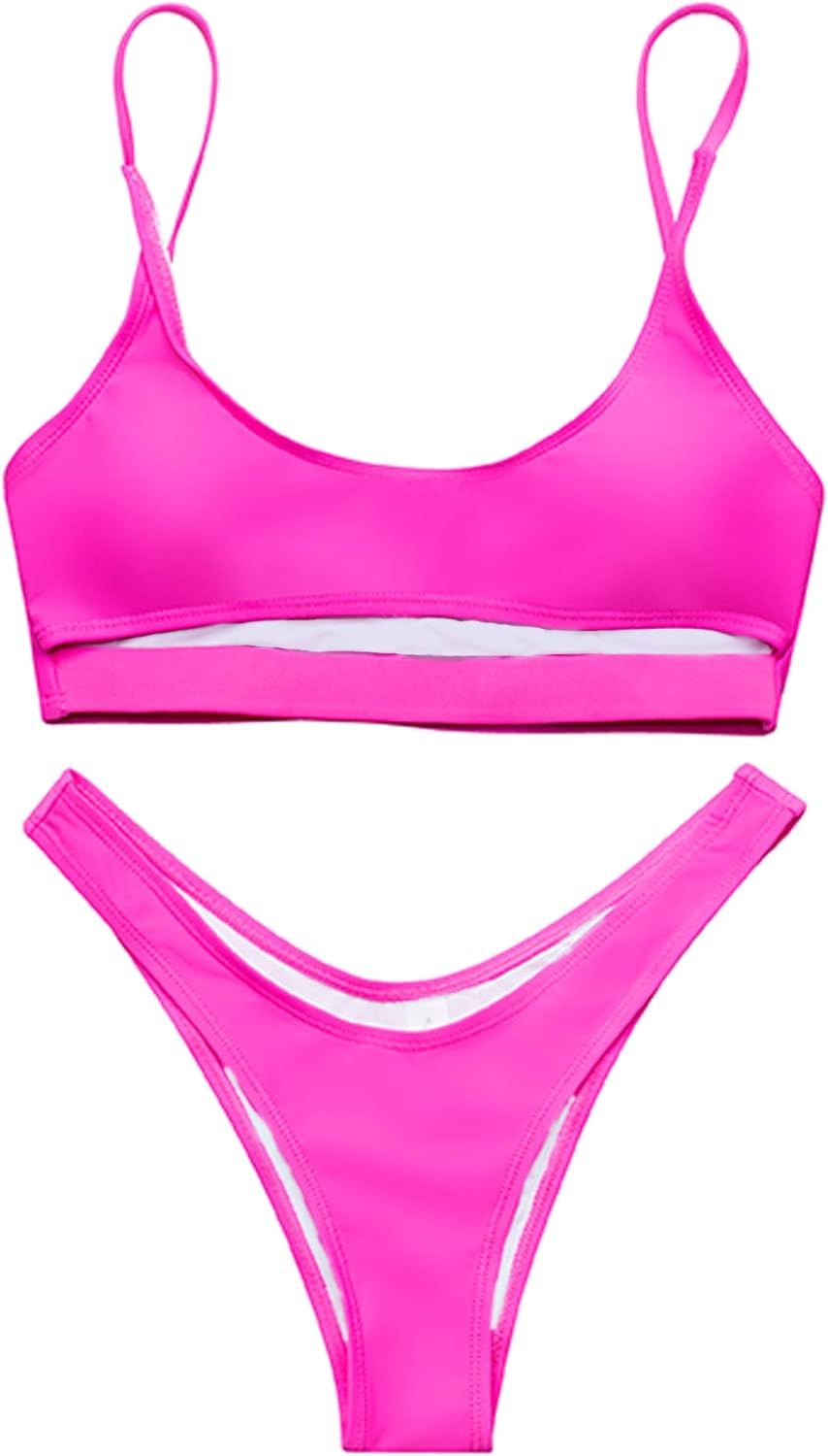 YUANRANER Womens Swimsuits Bikini Set Sexy 2 Piece Bandeau Push up Padded Bikin Bathing Suits | Amazon (US)