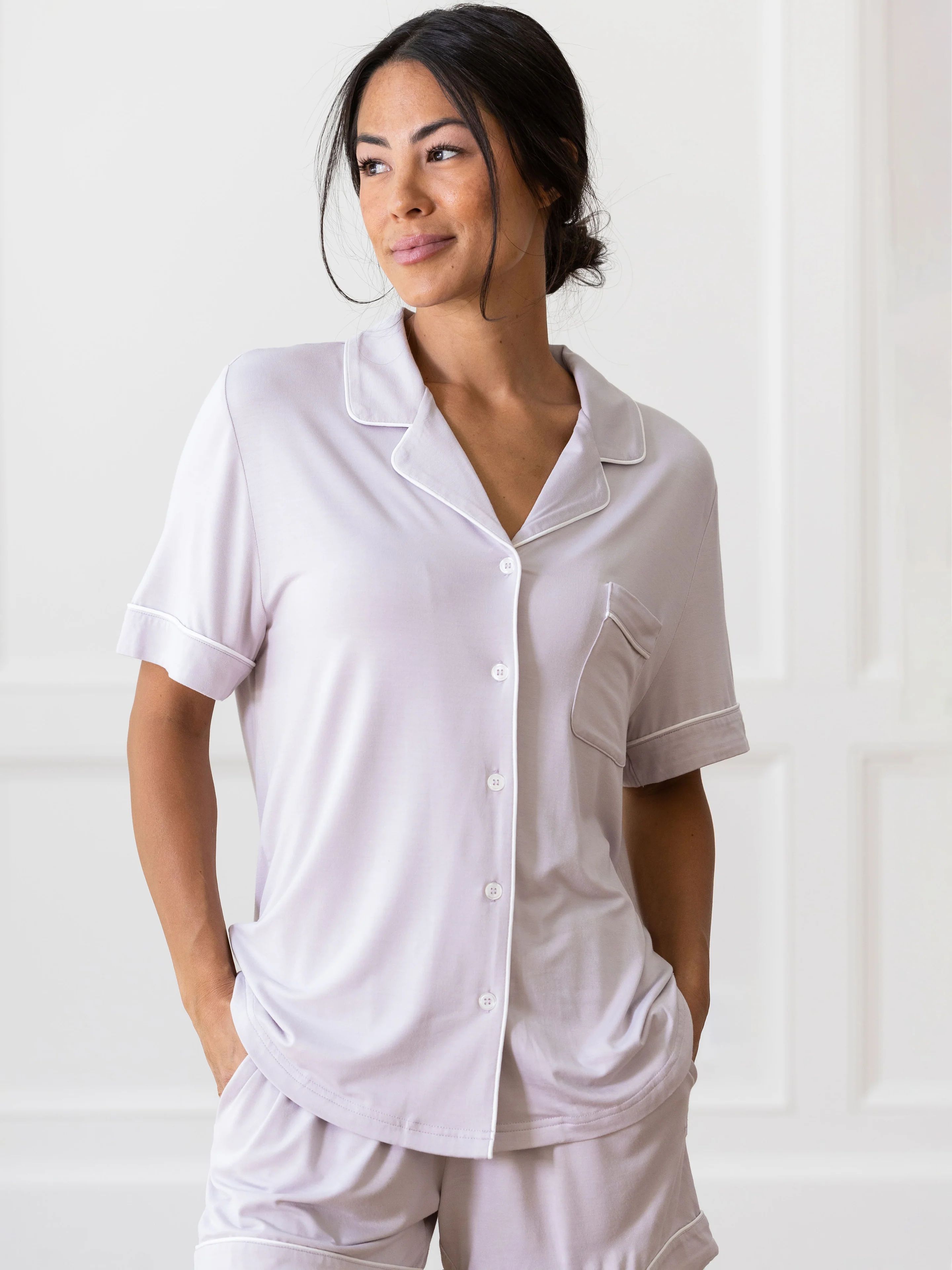 Women's Stretch-Knit Short Sleeve Bamboo Pajama Set | Cozy Earth