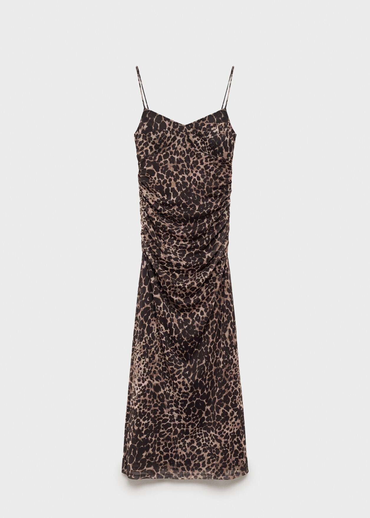 Ruched leopard-print midi-dress - Women | MANGO USA | Mango (US/MX/AU)