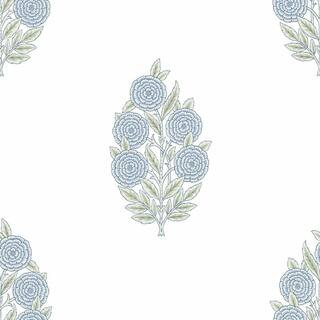 RoomMates 28.29 sq. ft. Tamara Day Dutch Floral Blue Peel and Stick Wallpaper RMK12517RL - The Ho... | The Home Depot