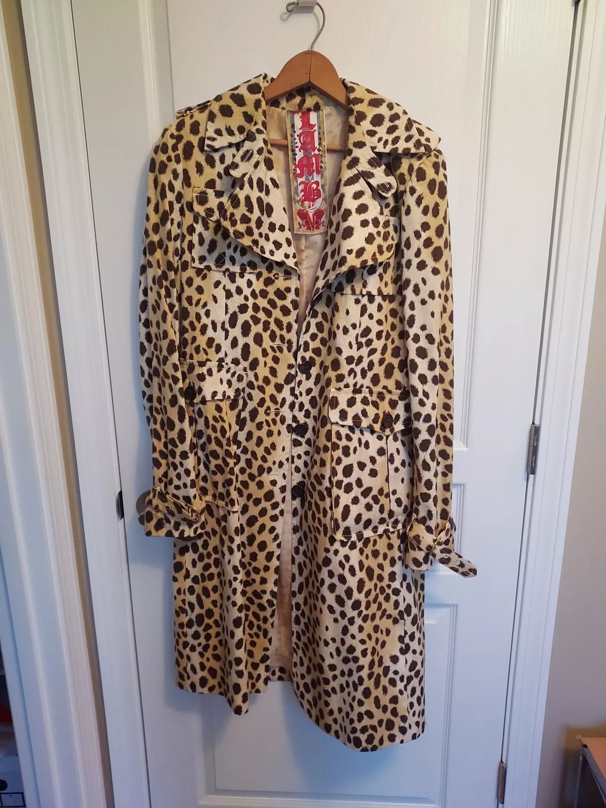 L.A.M.B. Gwen Stefani Leopard Trenchcoat Spring 2007 EUC Size 14 *Read* | eBay CA