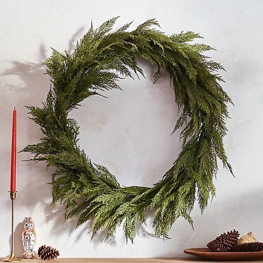 Faux Cedar Hinged Wreath | Terrain