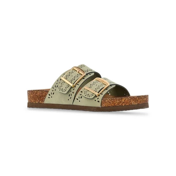 Time and Tru Women's Footbed Slide Sandals (Wide Width Available) | Walmart (US)