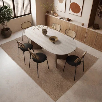 Modern  Oval Dining Table with Rock Board | Wayfair North America