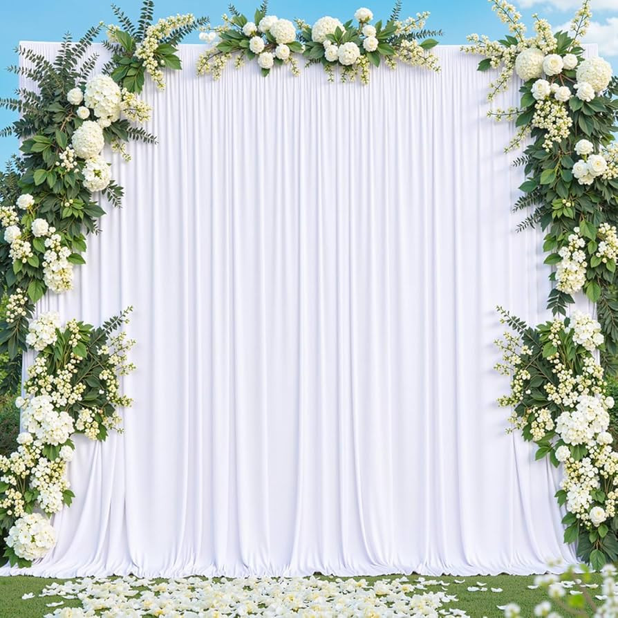 White Backdrop Curtain for Parties Wedding Wrinkle Free White Photo Curtains Backdrop Drapes Fabr... | Amazon (US)