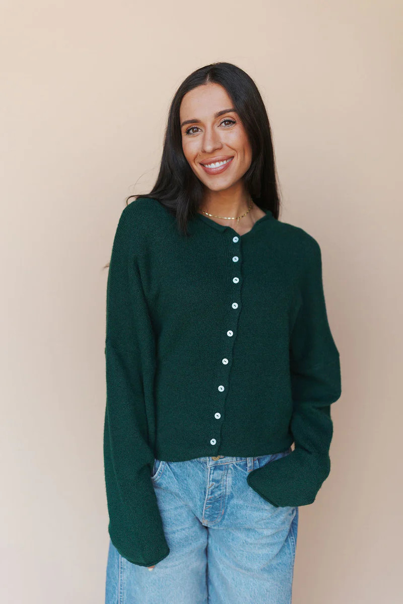 Piper Cardigan in Forest Green | Henly