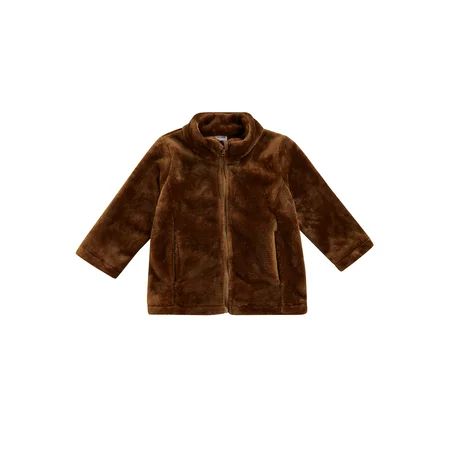 Binpure Kids Fleece Jacket Solid Color Stand Neck Full-Zipper Flannel Coat | Walmart (US)