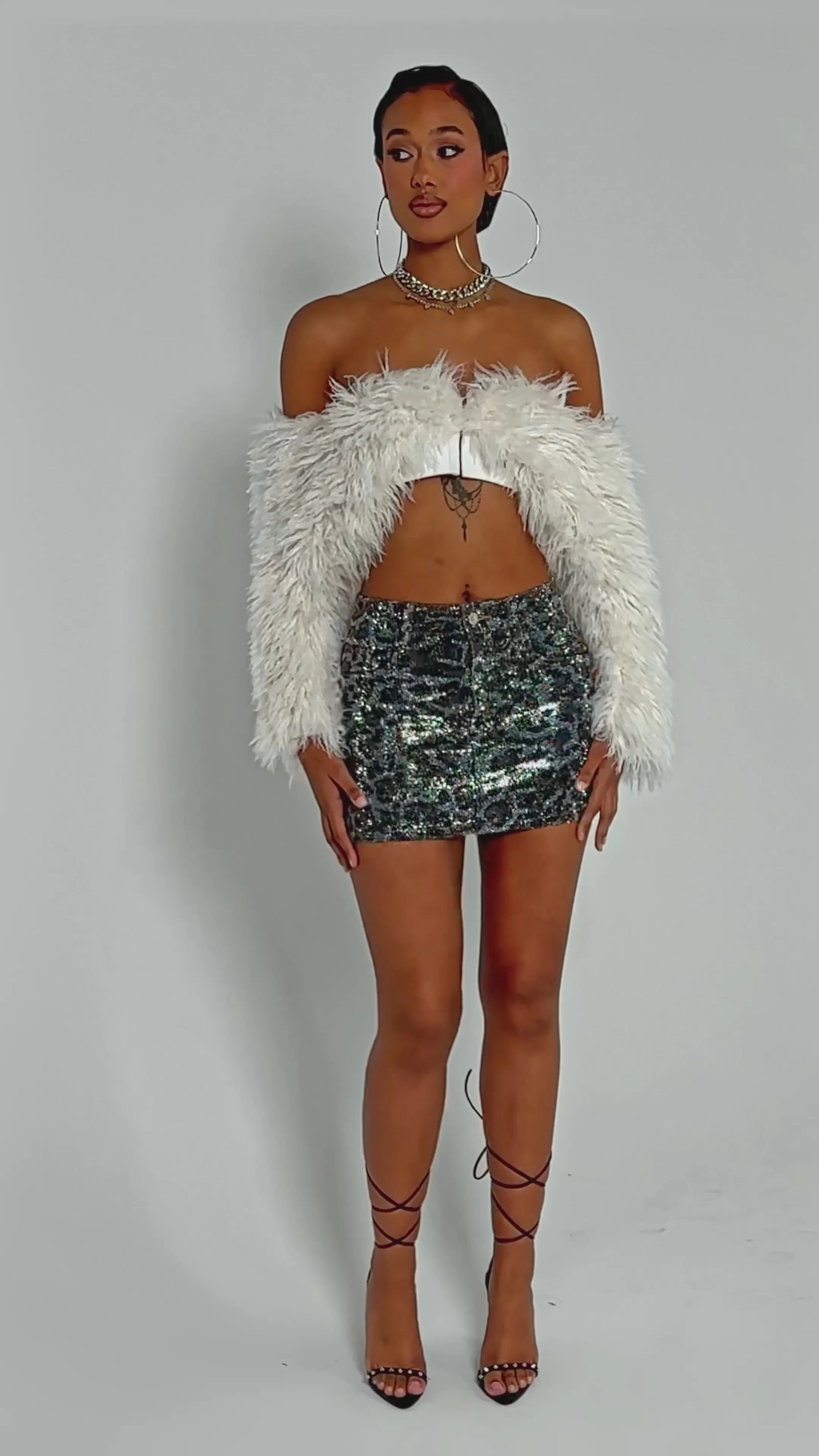 CHEETAH SISTER RHINESTONE MINI SKIRT | AKIRA