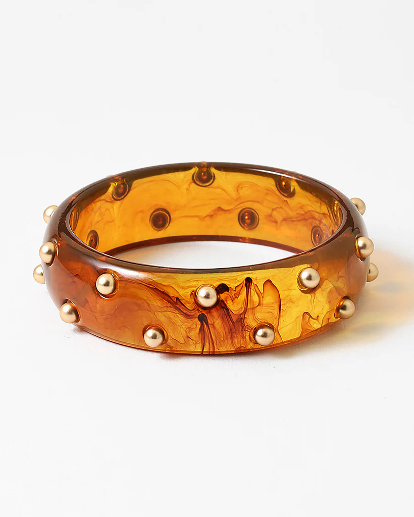 Tortoise Gold Stud Bangle | Erin McDermott Jewelry