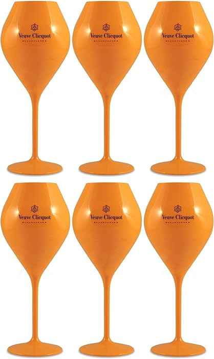 6x Yellow Trendy Champagne Flutes Polycarbonate Acrylic Poolside Glasses Goblets (Small Edition) | Amazon (US)