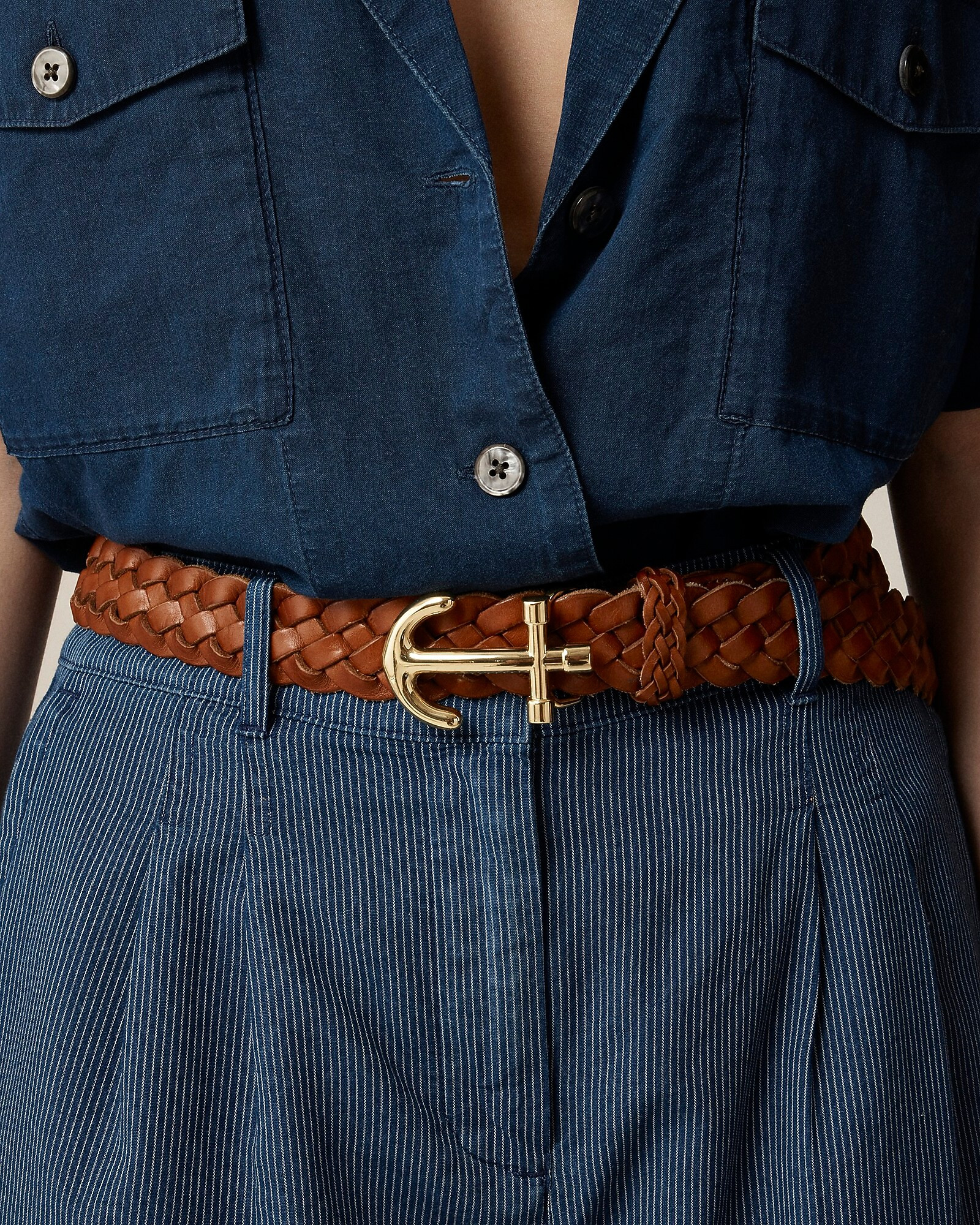 Anchor-buckle belt in Italian leather | J. Crew US