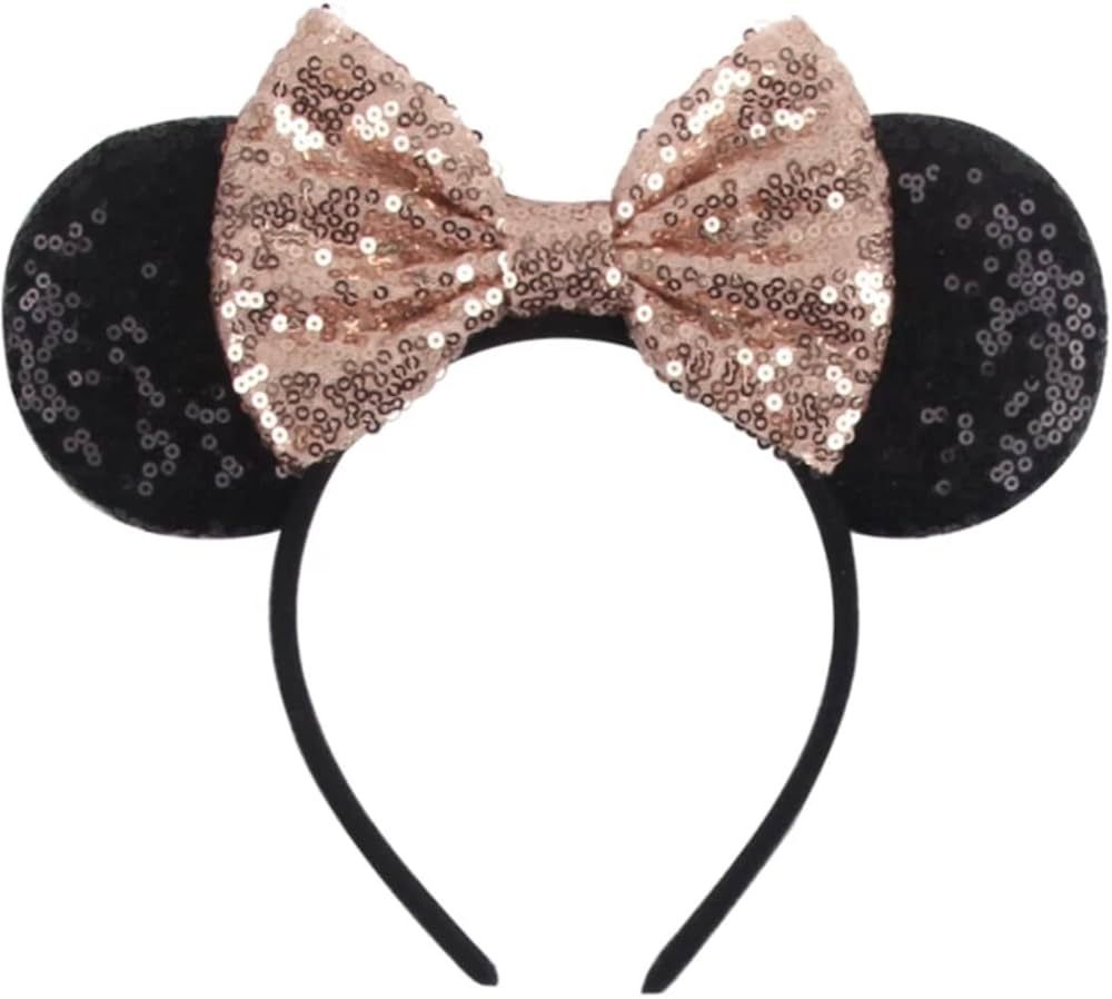 CLGIFT Red sparkle minnie ears, Silver gold blue minnie ears, Custom Mouse Ears,Classic Red Sequi... | Amazon (US)