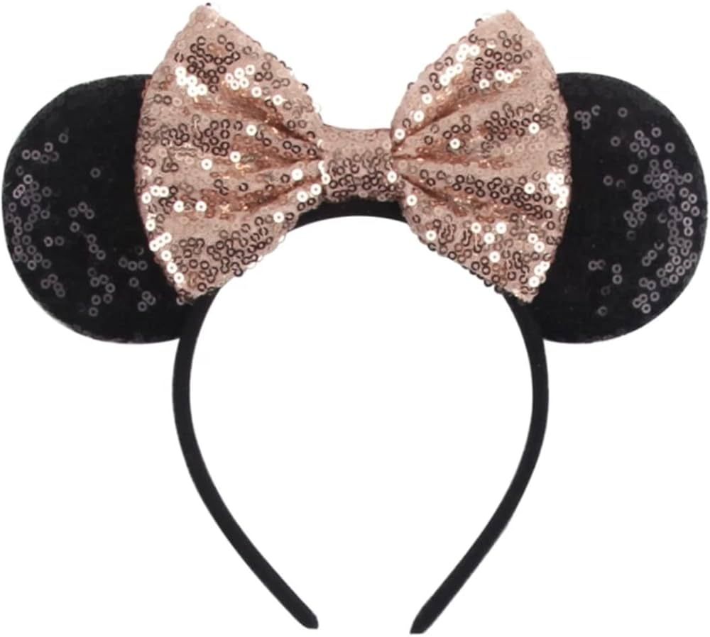 CLGIFT Red sparkle minnie ears, Silver gold blue minnie ears, Custom Mouse Ears,Classic Red Sequi... | Amazon (US)