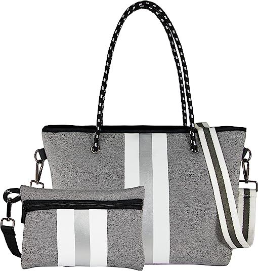 Hidora Neoprene Crossbody Bag Casual Shoulder Bag for Women Everyday Tote Handbag with Zipper And... | Amazon (US)