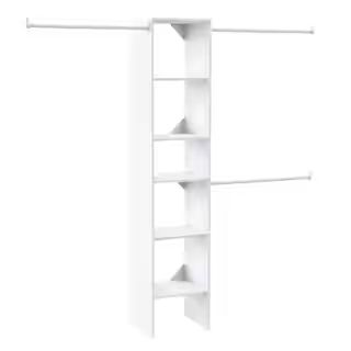ClosetMaid Selectives 48 in. W - 112 in. W White Reach-In Tower Wall Mount 6-Shelf Wood Closet Sy... | The Home Depot